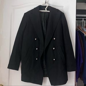 BLK denim wool military coat